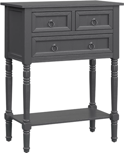 Costway Narrow Entryway Console Table w/ 3 Storage Drawers Open Shelf 13752946 New