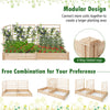 Raised garden bed with 2 planter boxes and 3 trellises made of natural fir wood, perfect for diverse plant growth.