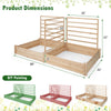 Raised garden bed with two planter boxes and three trellises, made of natural fir wood for outdoor planting.