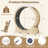 Large 40-inch cat exercise wheel with natural wood finish, designed for indoor cats, featuring a lockable mechanism.