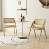 Foldable Dining Chairs Set of 2 with Woven Rattan Backrest-Natural - Gallery View 1 of 8