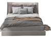 Gray nightstand with door cabinet, featuring a wide tabletop and modern design, perfect for bedroom or living room use.