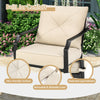 Patio dining chair with padded cushions, removable cover, and ergonomic armrests, ideal for outdoor comfort.