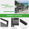 4-piece outdoor furniture set in gray with ergonomic armrests and soft cushions, perfect for backyard and poolside use.