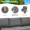Comfortable gray cushions with removable covers and fixed ropes for the 4-piece outdoor furniture set, perfect for.