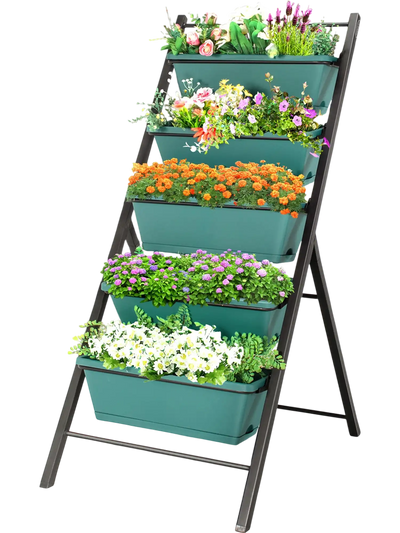 Costway 5-Tier Vertical Garden Planter Box Elevated Raised Bed Green 13792456 New