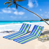 3 Pieces Beach Lounge Chair Mat Set 2 Adjustable Lounge Chairs with Table Stripe-Stripe - Gallery View 1 of 10