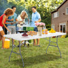 Portable Folding Camping Table with Carrying Handle for Picnic-White - Gallery View 1 of 11