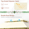Double roof design of the 10x13 feet beige tent canopy, featuring sunproof polyester fabric for outdoor gatherings.