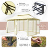 10x13 feet beige gazebo with reinforced steel frame, removable mesh sidewalls, ideal for outdoor gatherings and.