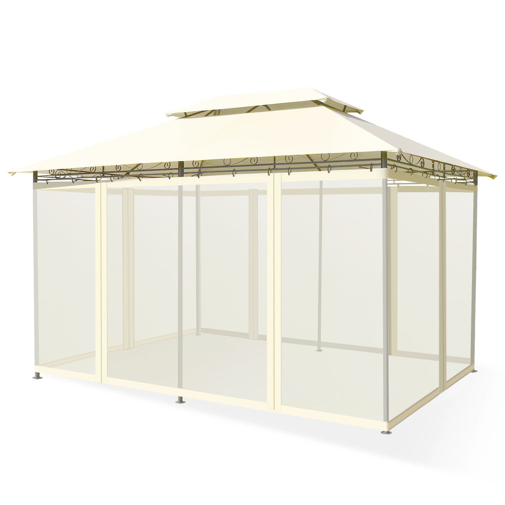 10 Feet x 13 Feet Tent Canopy Shelter with Removable Netting Sidewall-Beige - Gallery View 1 of 10