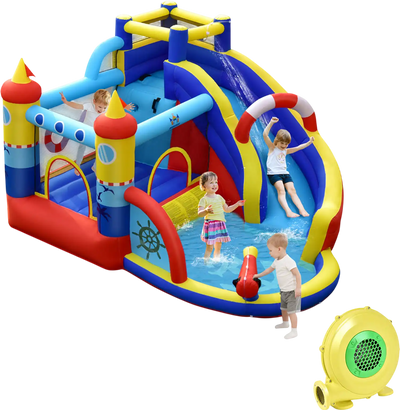 Costway Inflatable Bounce Castle Water Slide Climbing Wall 450W Blower 47891536 New