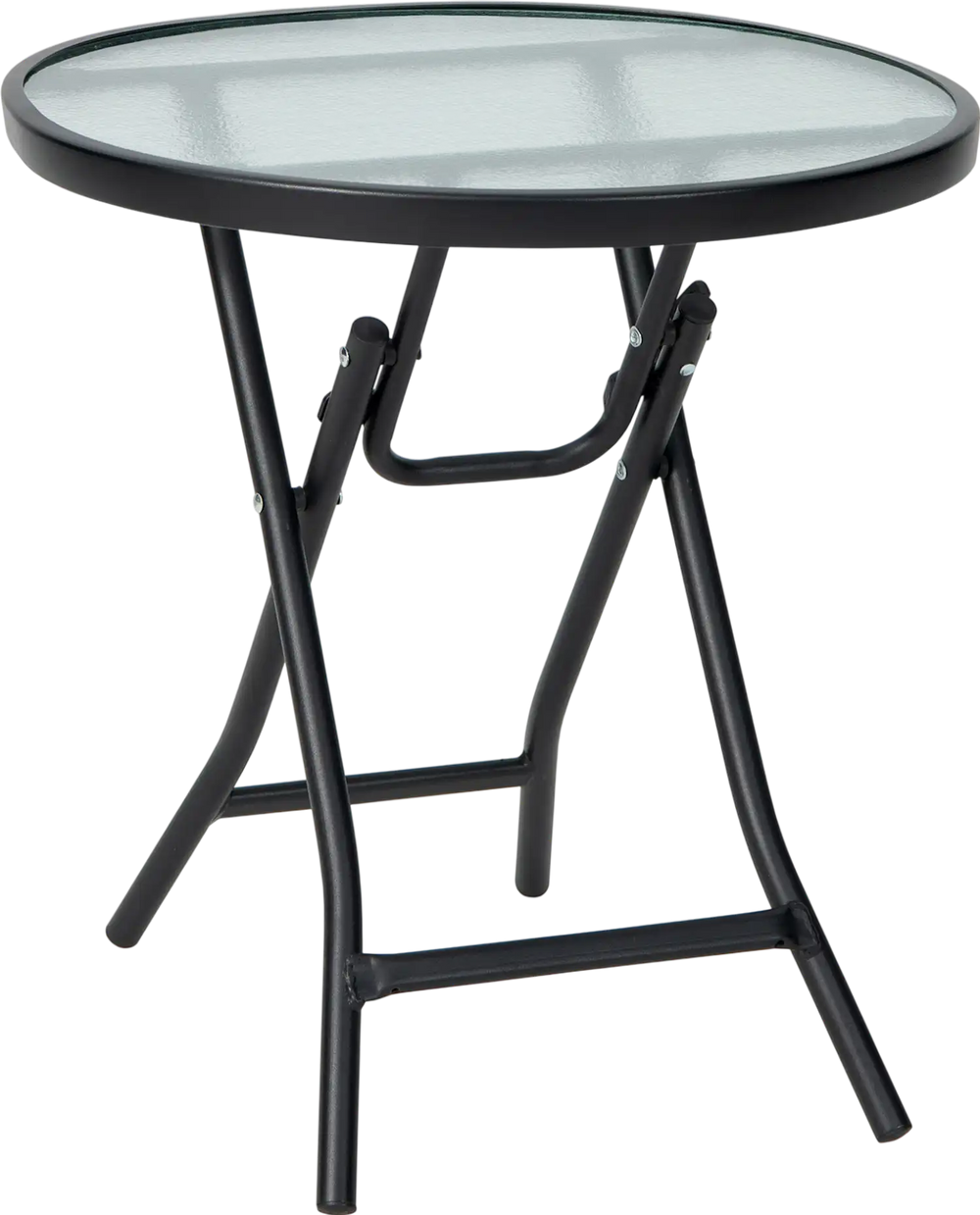 Patio Side Table with Tempered Glass Tabletop