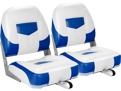 Costway Set of 2 Folding Low Back Fishing Boat Seats w/ Stainless Steel Screws 46107928 New