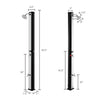 Solar heated shower with adjustable head, 9.3-gallon capacity, ideal for outdoor use and customizable water temperature.