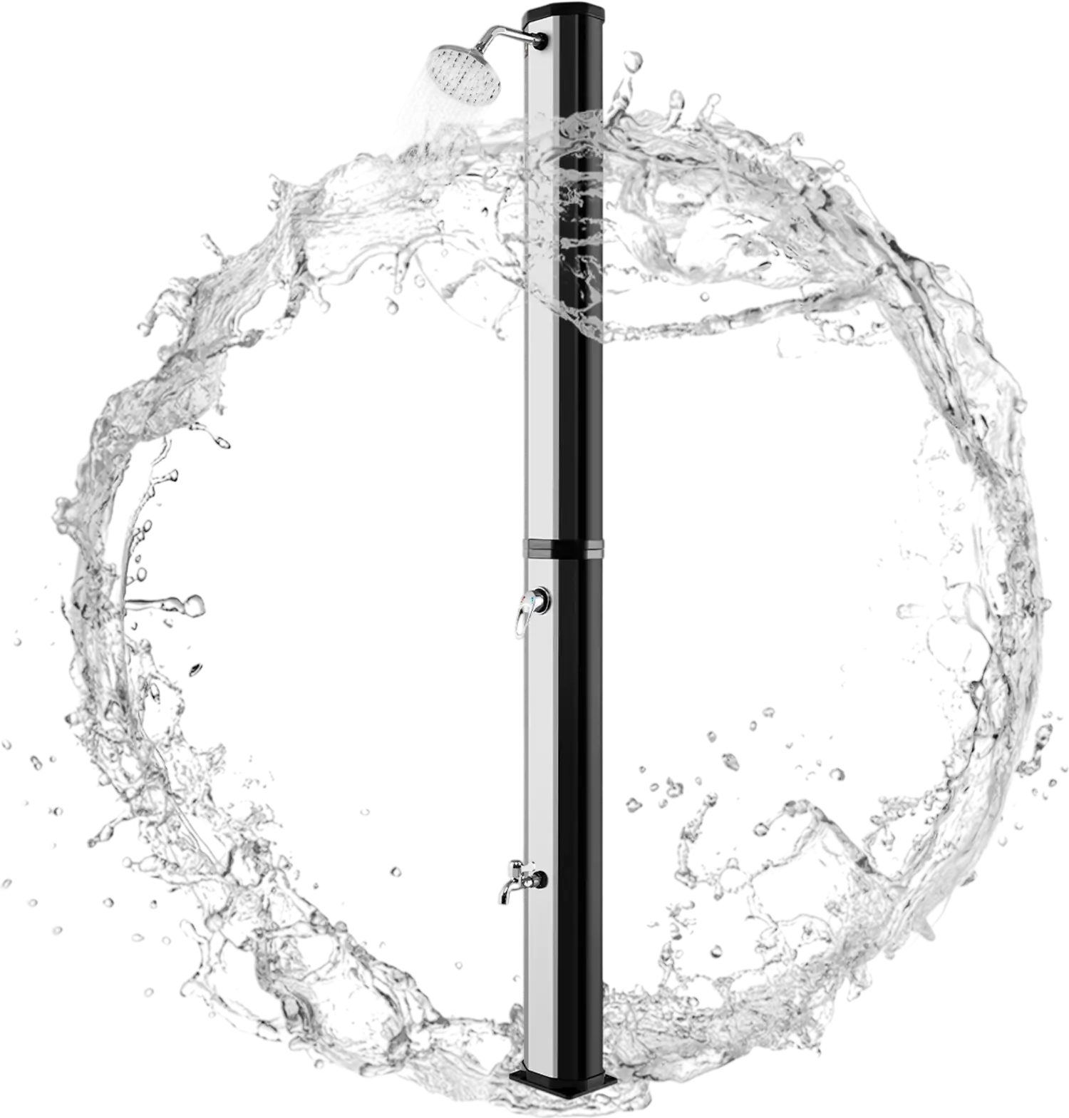 Costway 7.2' 9.3 Gallon Solar Heated Outdoor Shower Adjustable Head Foot Tap 96452870 New