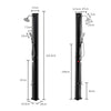 Solar heated shower with 9.3-gallon capacity, adjustable faucet, and 360° rotating shower head for outdoor use.