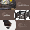36-inch round patio dining bistro table in brown, featuring a hollowed-out tabletop, umbrella hole, and adjustable feet.
