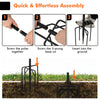String light poles with 5-prong base and arc hook for easy outdoor decoration, featuring tool-free assembly and.
