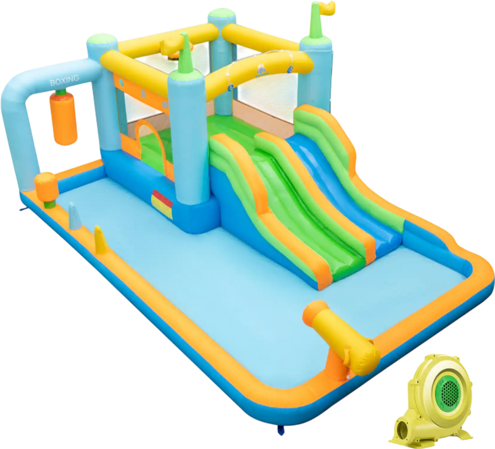 Inflatable Water Slide for Kids Aged 3-10 Years with 735W Blower