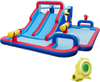 Inflatable Bounce House with 2 Water Slides and 3 Water Cannons With 735W Blower