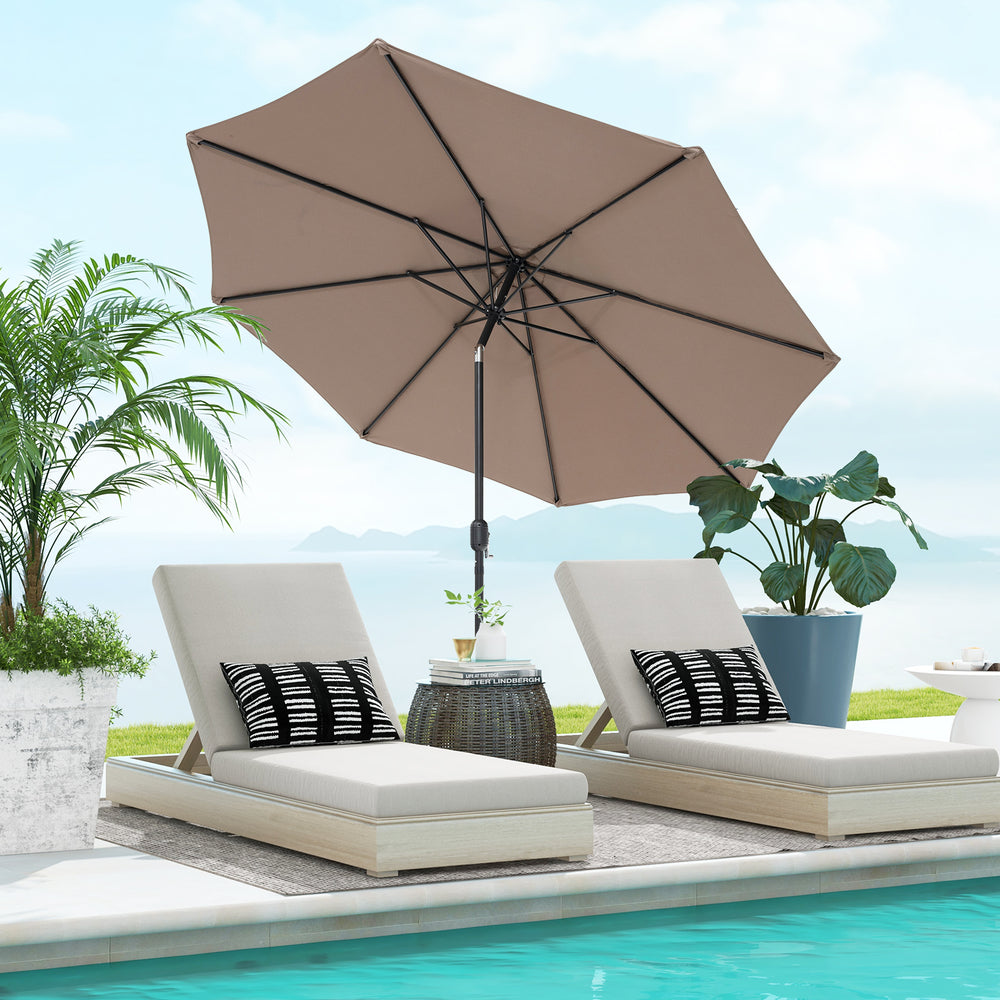 10 Feet Outdoor Patio Umbrella with Tilt Adjustment and Crank-Tan - Gallery View 1 of 10