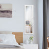 Wall mounted lockable mirror jewelry cabinet with LED light, showcasing a full-length mirror and space-saving design.