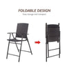 Folding rattan bar chair with armrests and footrest, featuring a durable steel frame for easy outdoor and indoor use.