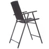 Folding rattan bar chair with armrests and footrest, featuring a durable steel frame for outdoor and indoor use.