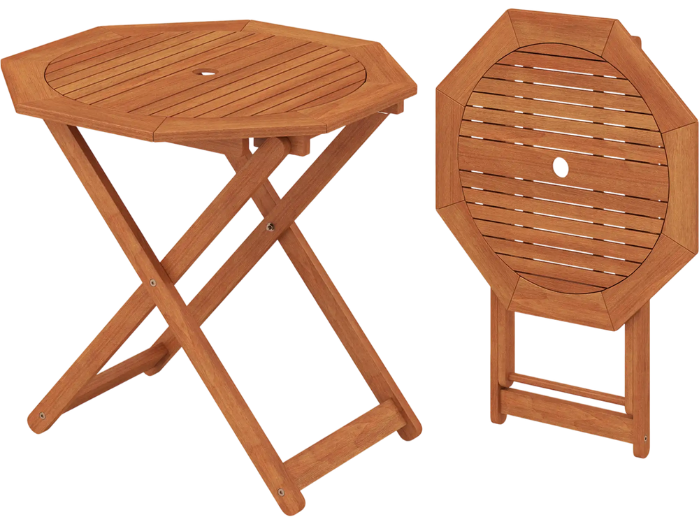 Octagon Folding Patio Table with 2 Inches Umbrella Hole