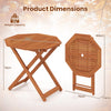 Octagon folding patio table with 2-inch umbrella hole, solid wood, teak oil finish, ideal for outdoor spaces.