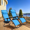 2 Pieces Folding Lounge Chair with Zero Gravity-Light Blue - Gallery View 1 of 8