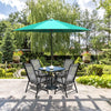 Gray folding textilene chairs set for outdoor camping, featuring sturdy steel frames and space-saving design, ideal for.