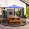 Outdoor umbrella table screen mosquito net with adjustable drawstring, fits 9-10 ft umbrellas, ideal for pest-free.