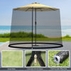 Outdoor umbrella table screen net for 9-10 ft umbrellas, featuring a zippered entrance and water-filled base for.