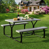 Picnic Table Bench Set for Outdoor Camping -Gray - Gallery View 1 of 11