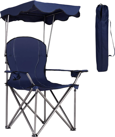 Costway Portable Folding Beach Canopy Chair Cup Holders 89062375 New
