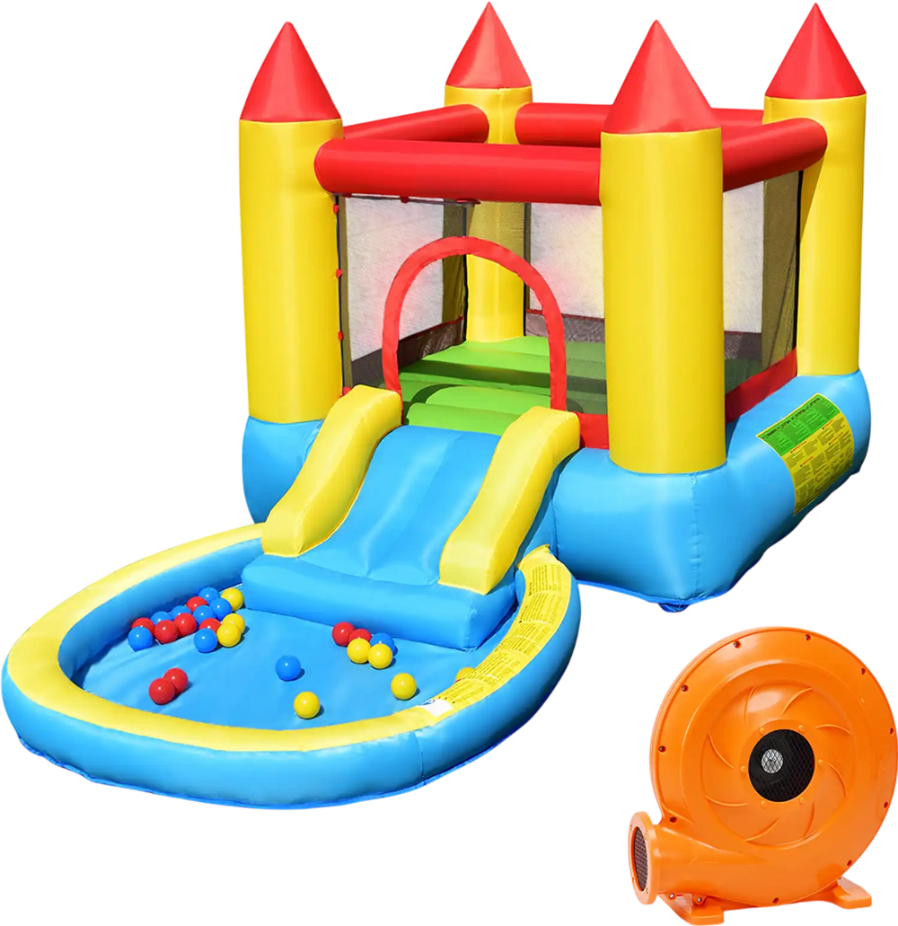 Inflatable Kids Slide Bounce House with 580w Blower