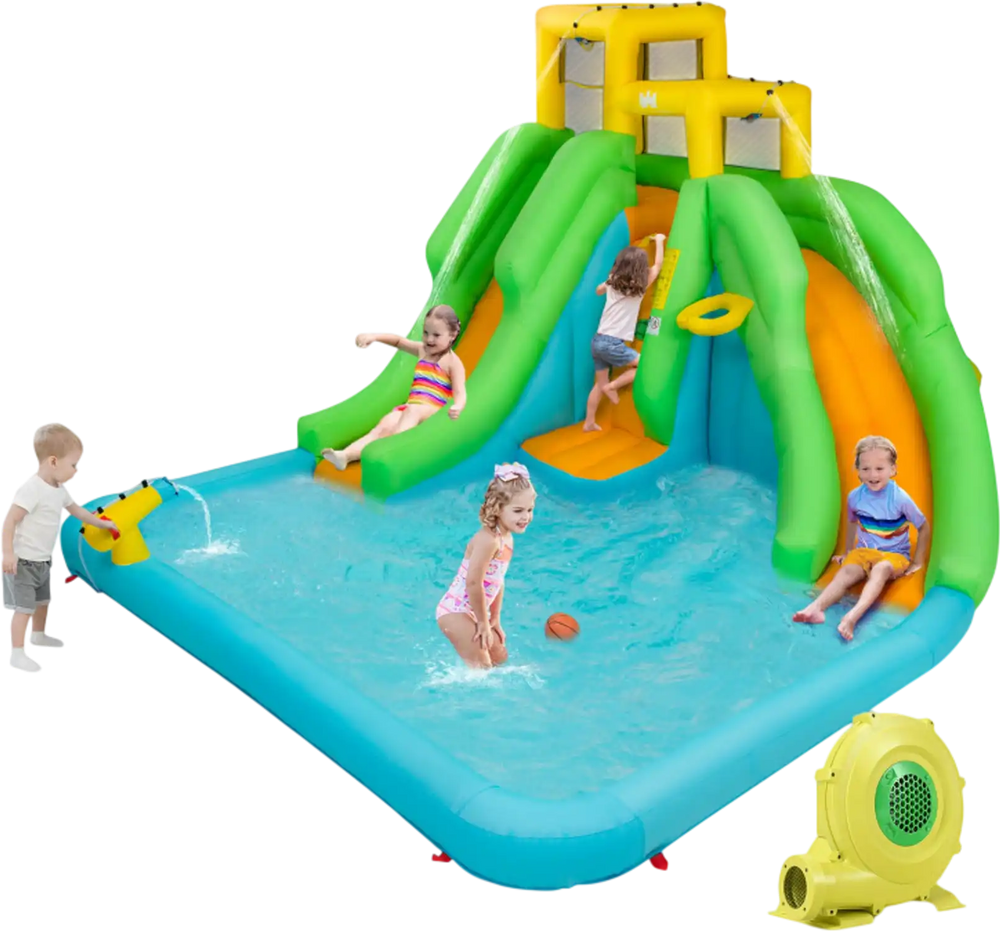 Kids Inflatable Water Park Bounce House with 480W Blower