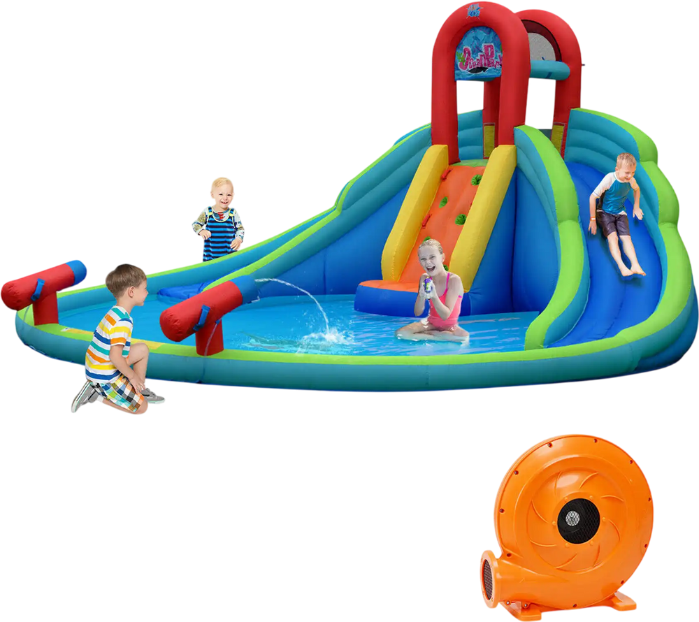 Inflatable Water Slide Bounce House with Mighty Splash Pool