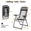Adjustable folding recliner chair in gray with steel frame, 300 lbs capacity, perfect for outdoor relaxation and.