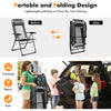 Adjustable folding recliner chair in gray, featuring a lightweight design and seven backrest positions for outdoor.