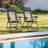 2 Pieces Patio Adjustable Folding Recliner Chairs with 7 Level Adjustable Backrest-Gray - Gallery View 1 of 10