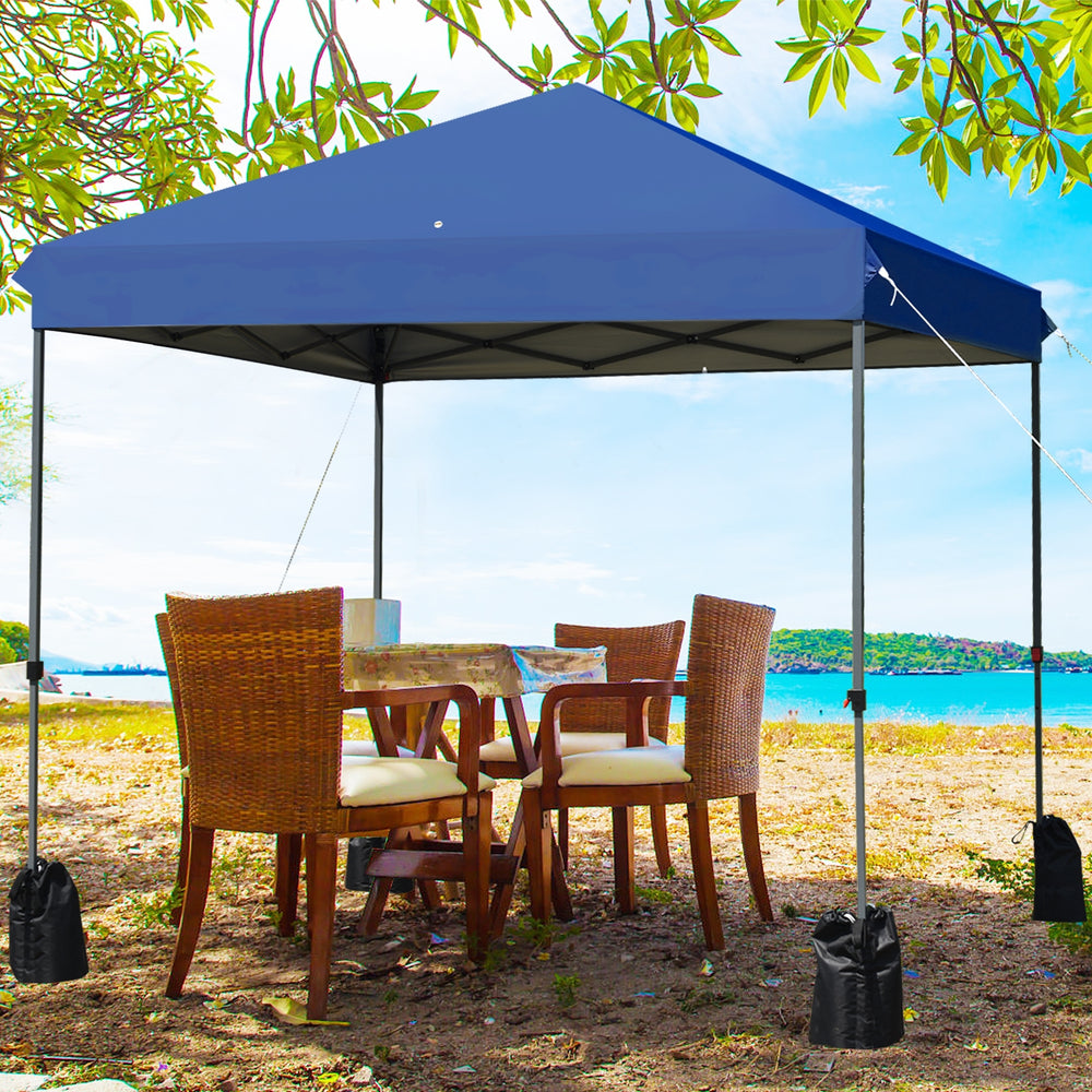 8’x8' Outdoor Pop up Canopy Tent  w/Roller Bag-Blue - Gallery View 1 of 12