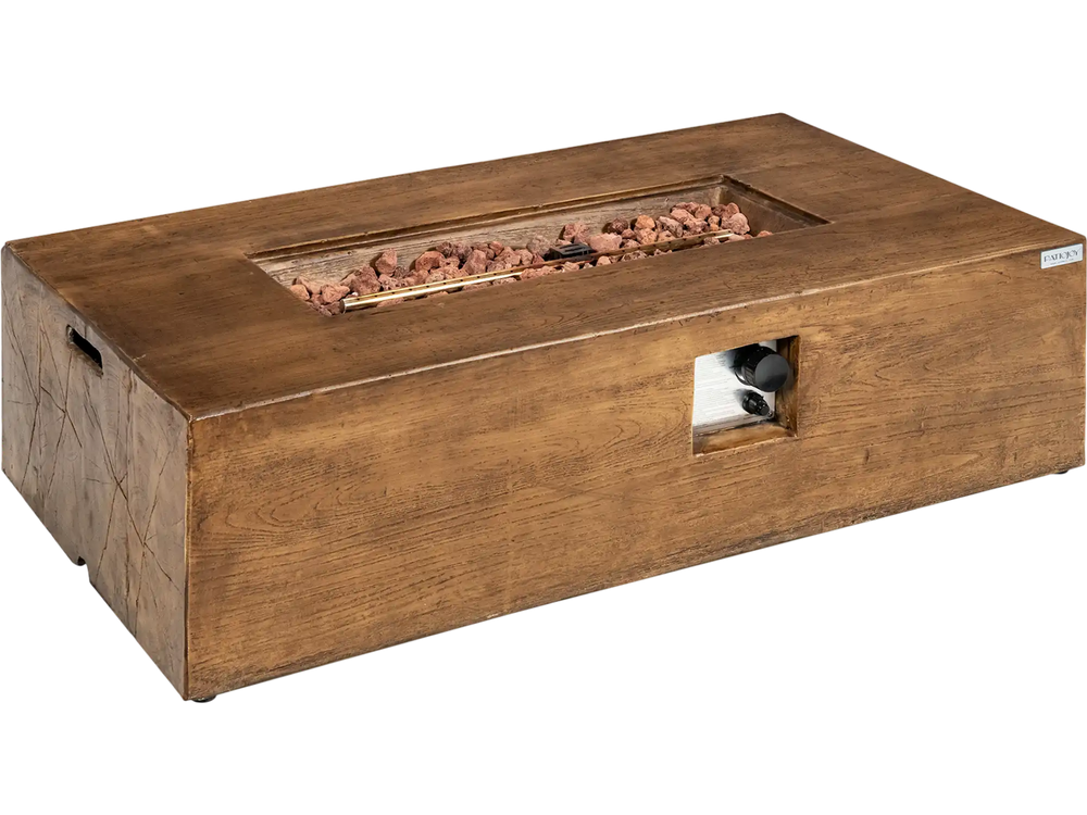 48 x 27 Inch Outdoor Gas Fire Pit Table 50,000 BTU with Lava Rocks and Cover