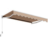 Retractable 10 x 8.2 feet awning in beige with manual crank handle, ideal for outdoor shading and easy installation.