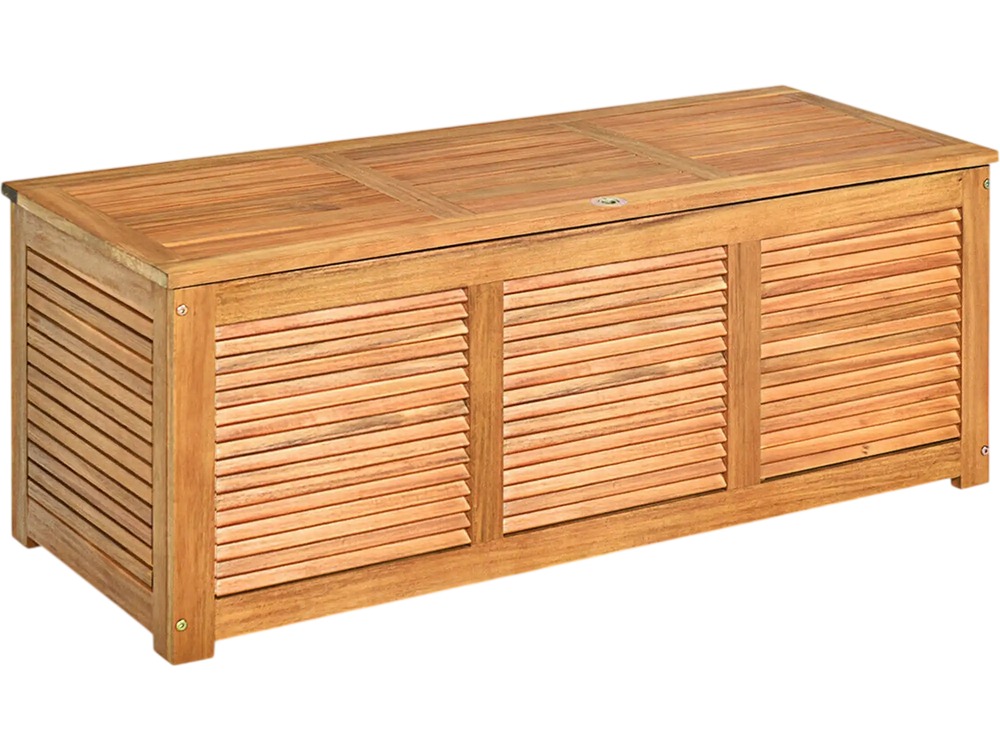 46 Gallon Acacia Wood Storage Bench Box for Patio Garden Deck