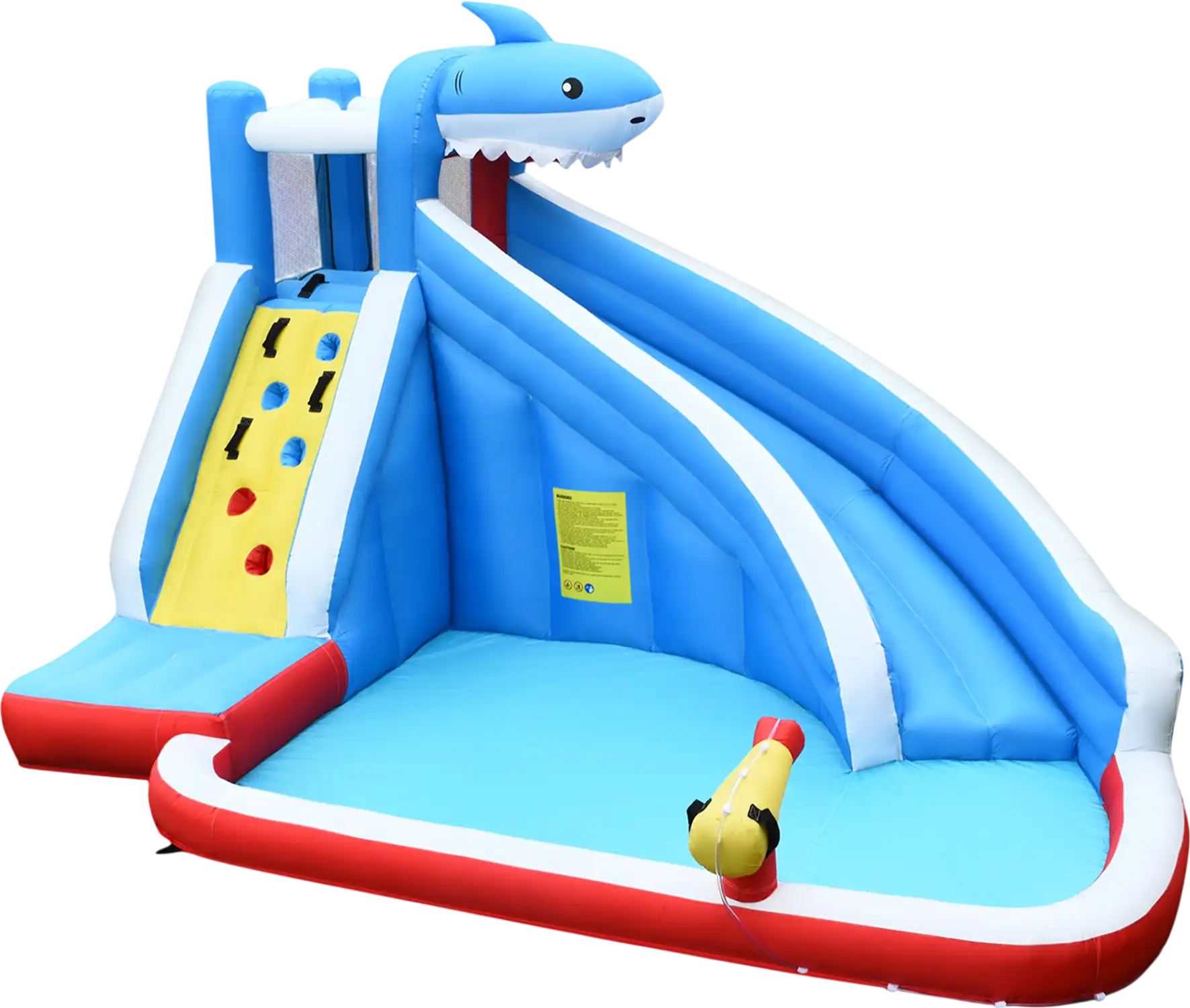 Costway Inflatable Shark Bounce House Water Slide Climbing Wall 21679805 New