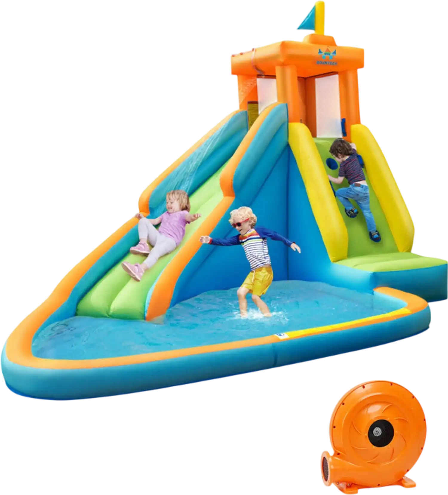 Costway Inflatable Water Slide Kids Bounce House w/ 740W Blower 84029763 New