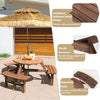Ergonomic wooden bench from the 6-person picnic table set, made of fir wood, designed for comfortable outdoor seating.